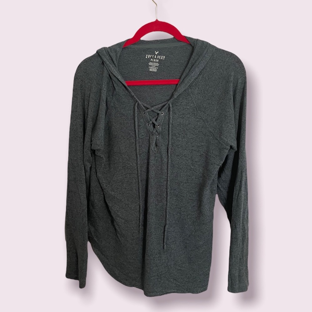 Large Green Long Sleeve Top by American Eagle - Picture 3 of 6